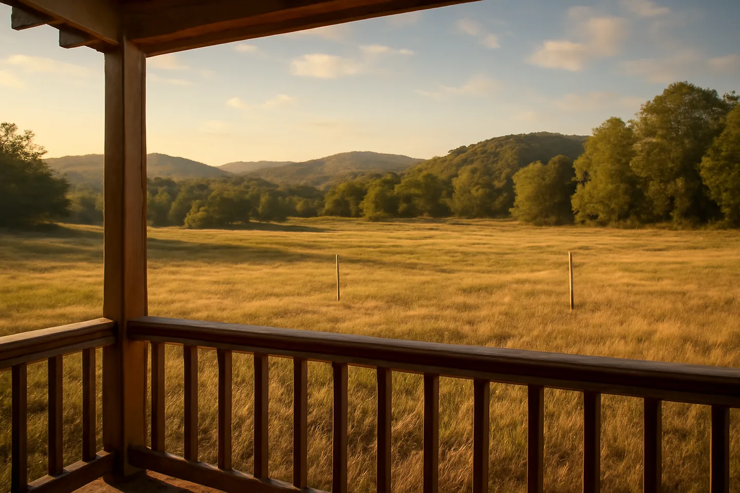 Porch view overlooking a vacant lot for sale