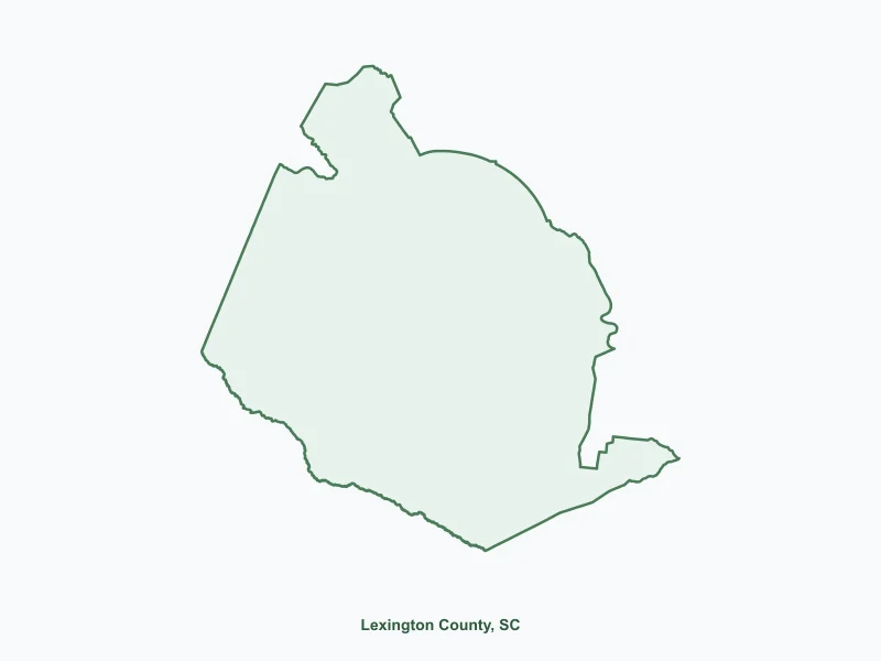 Map of Lexington County, SC showing major cities