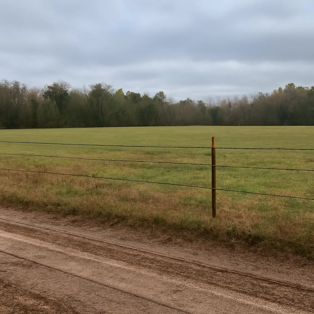 Rural acreage with open grassland and conifer forest in Greenville, South Carolina