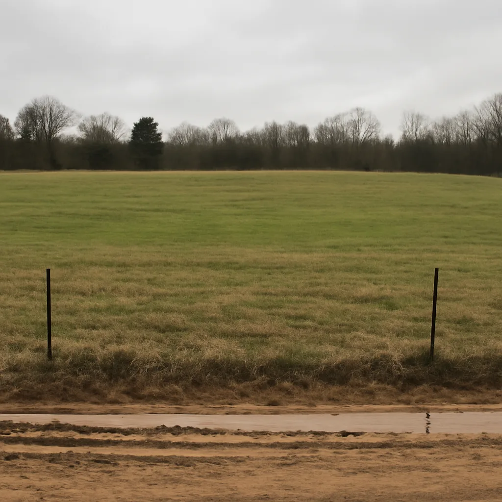 Rural acreage with open grassland and conifer forest in Lexington, South Carolina